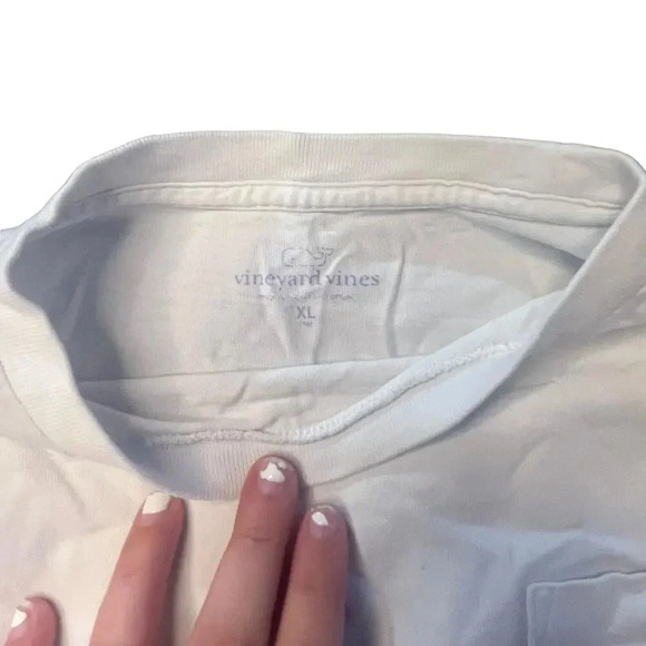 Vineyard Vines Kids XL Long Sleeve White/Red/Green Pocket Tee Crewneck‎ T-Shirt - Picture 4 of 5